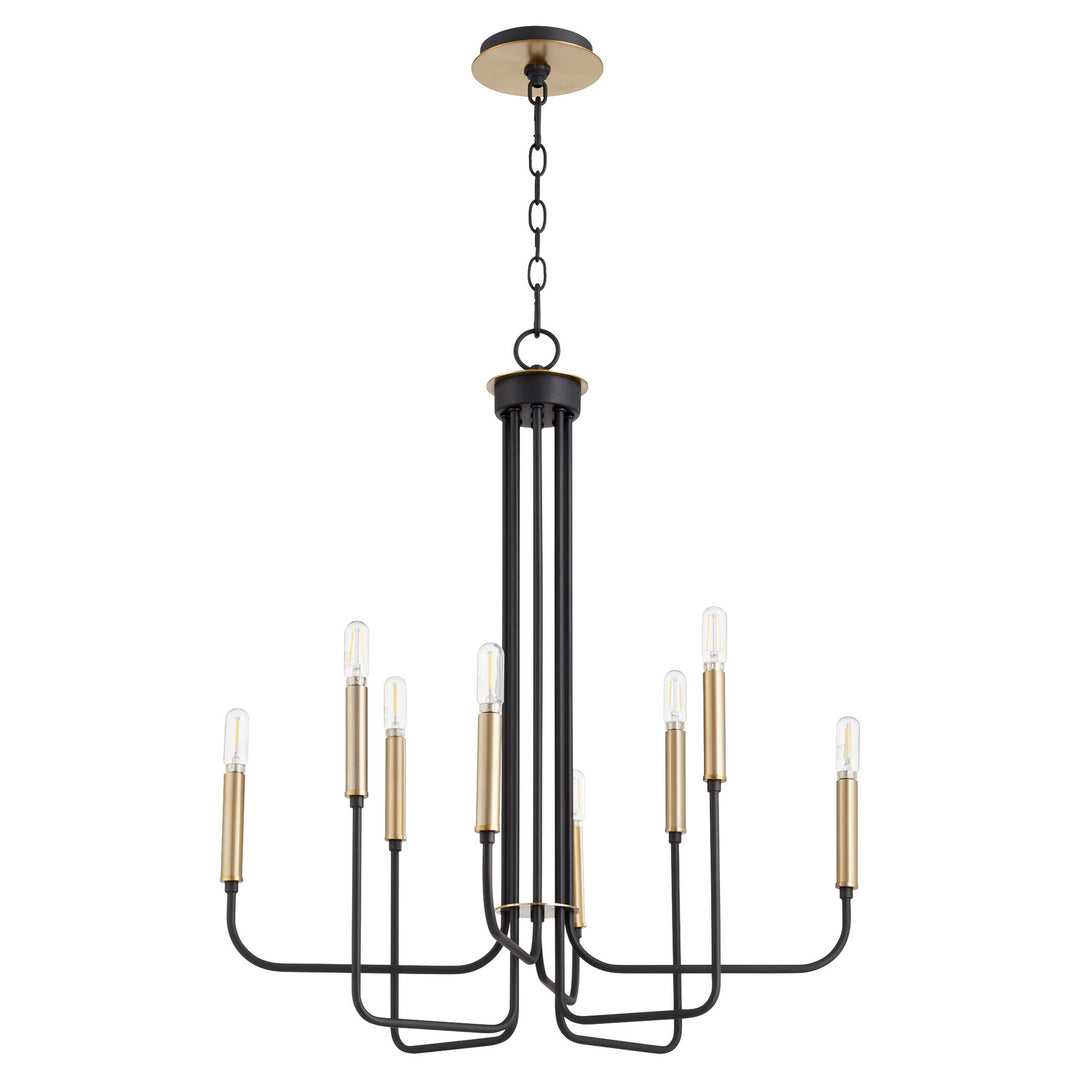 Quorum Hope 630-8-6980 Chandelier Light - Textured Black W/ Aged Brass