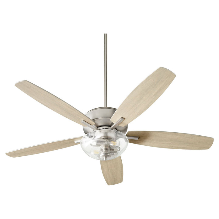 Quorum Breeze 7052-265 Ceiling Fan 52 in. - Satin Nickel, Silver/Weathered Gray