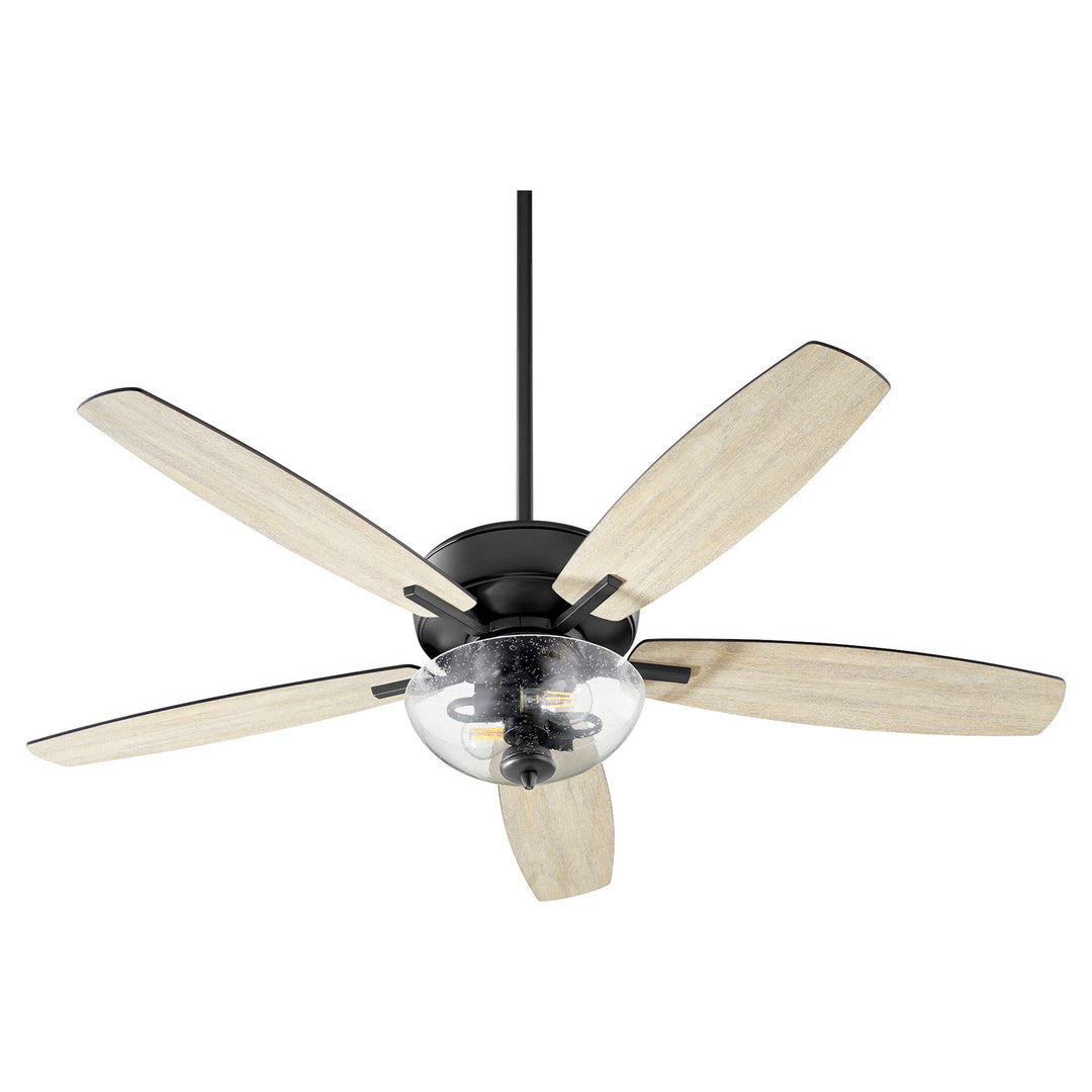 Quorum Breeze 7052-269 Ceiling Fan 52 in. - Textured Black, Matte Black/Weathered Oak