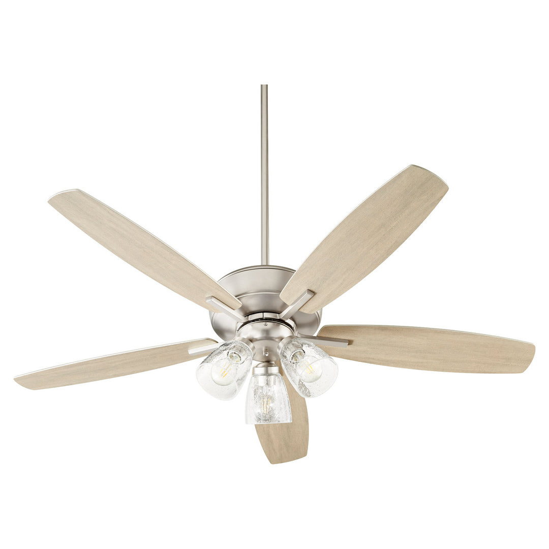 Quorum Breeze 7052-365 Ceiling Fan 52 in. - Satin Nickel, Silver/Weathered Gray