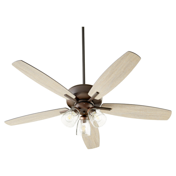 Quorum Breeze 7052-386 Ceiling Fan 52 in. - Oiled Bronze, Oiled Bronze/Weathered Oak