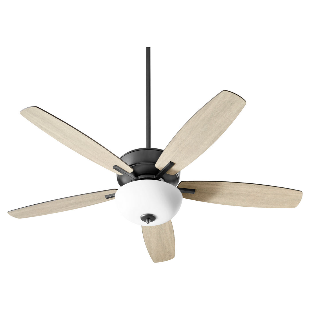 Quorum Breeze 70525-69 Ceiling Fan 52 in. - Textured Black, Matte Black/Weathered Oak