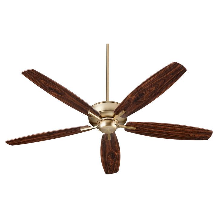 Quorum Breeze 60" 7060-80 Ceiling Fan 60 in. - Aged Brass, Dark Oak/Walnut