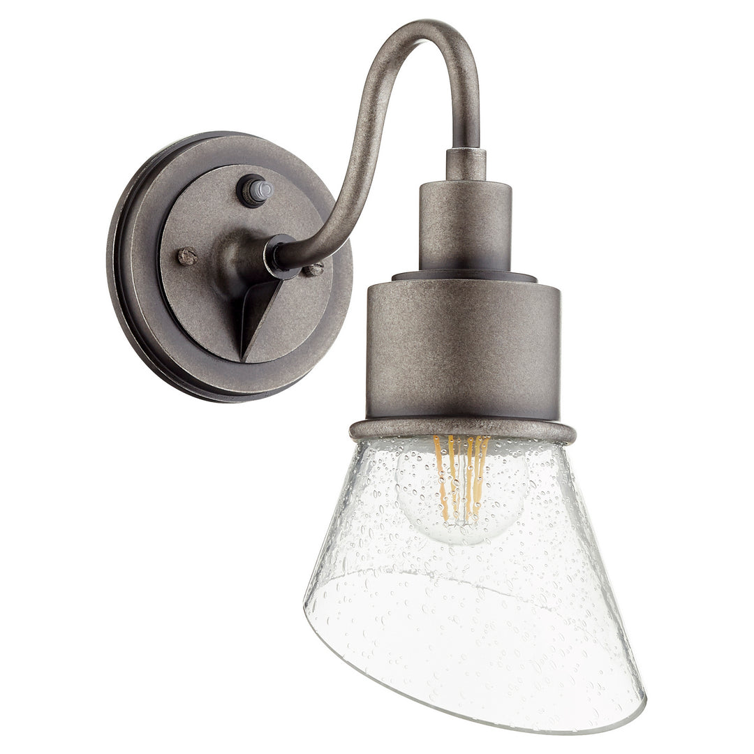 Quorum Torrey 732-37 Wall Sconce Light - Weathered Zinc W/ Clear/Seeded