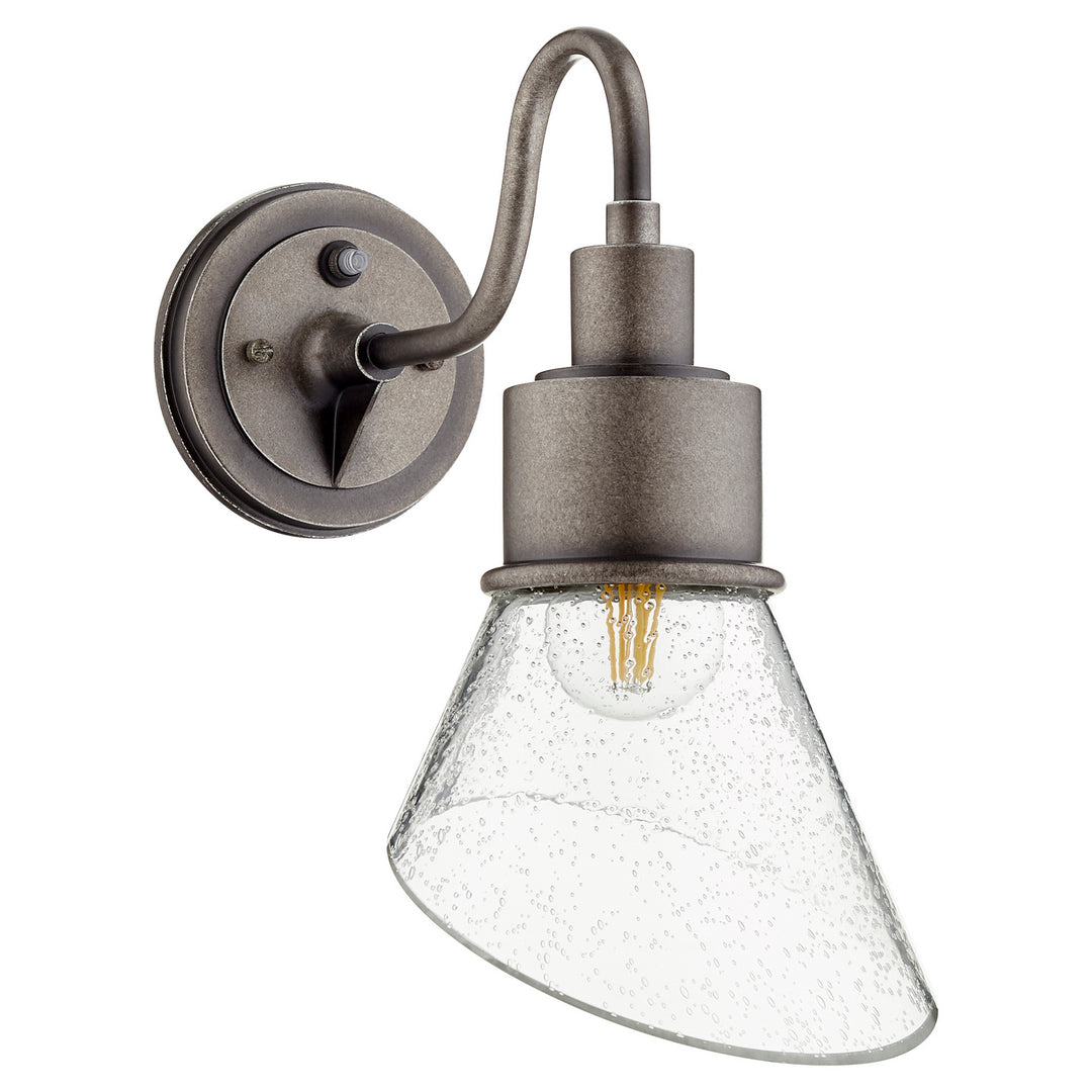 Quorum Torrey 733-37 Wall Sconce Light - Weathered Zinc W/ Clear/Seeded