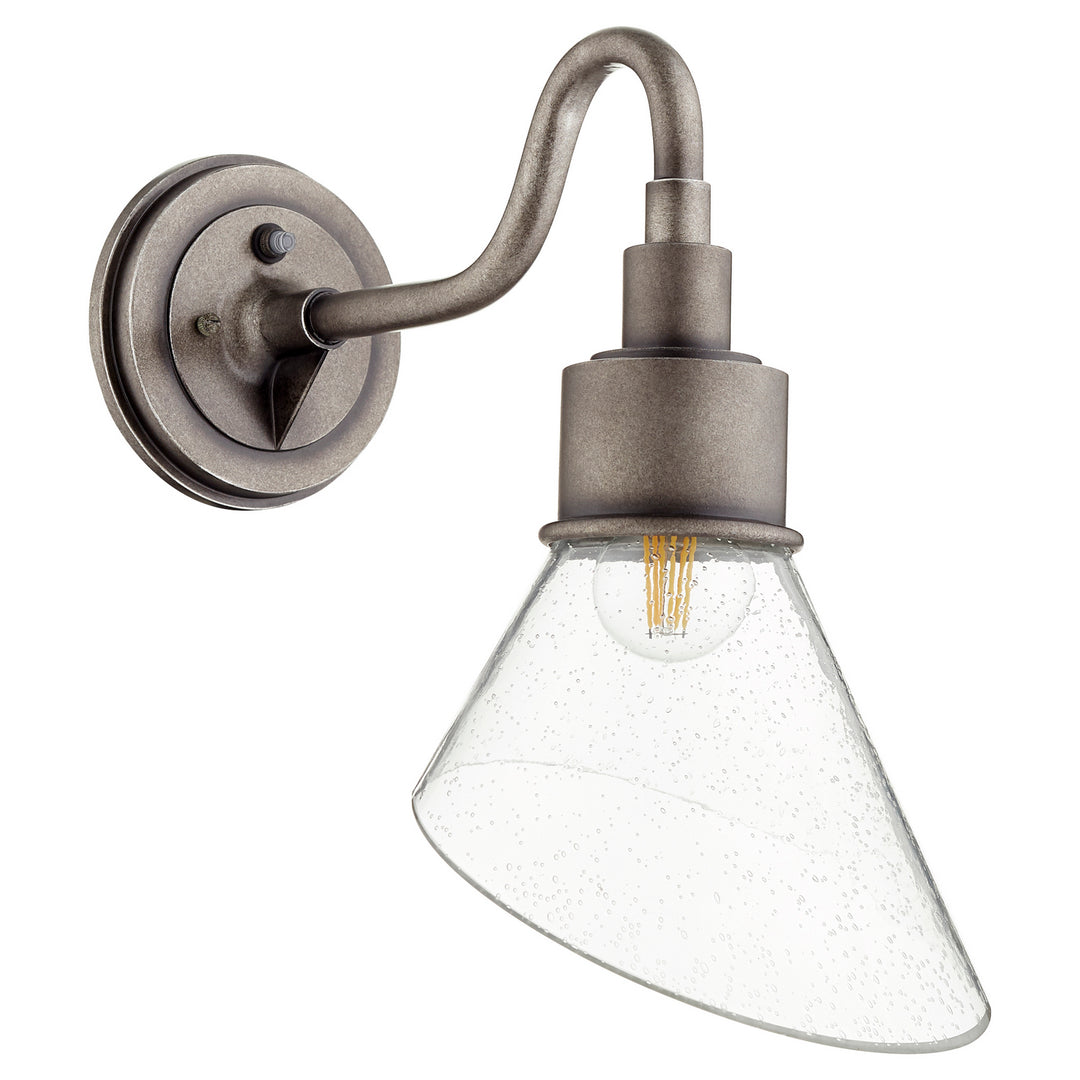 Quorum Torrey 734-37 Wall Sconce Light - Weathered Zinc W/ Clear/Seeded