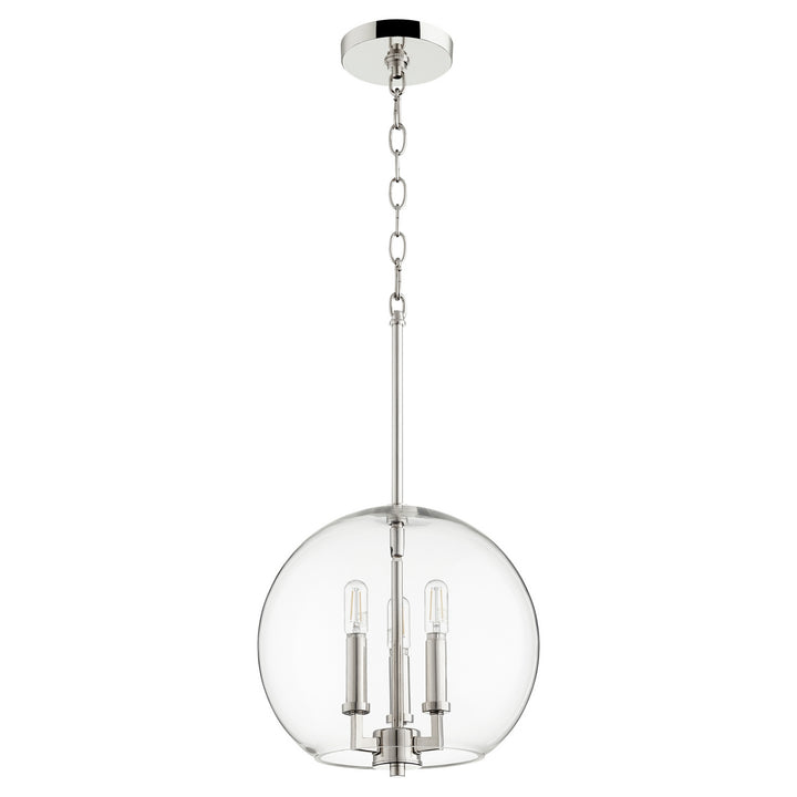 Quorum 873 Globe Pendants 873-3-62 Pendant Light - Polished Nickel