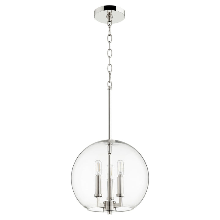 Quorum 873 Globe Pendants 873-3-62 Pendant Light - Polished Nickel