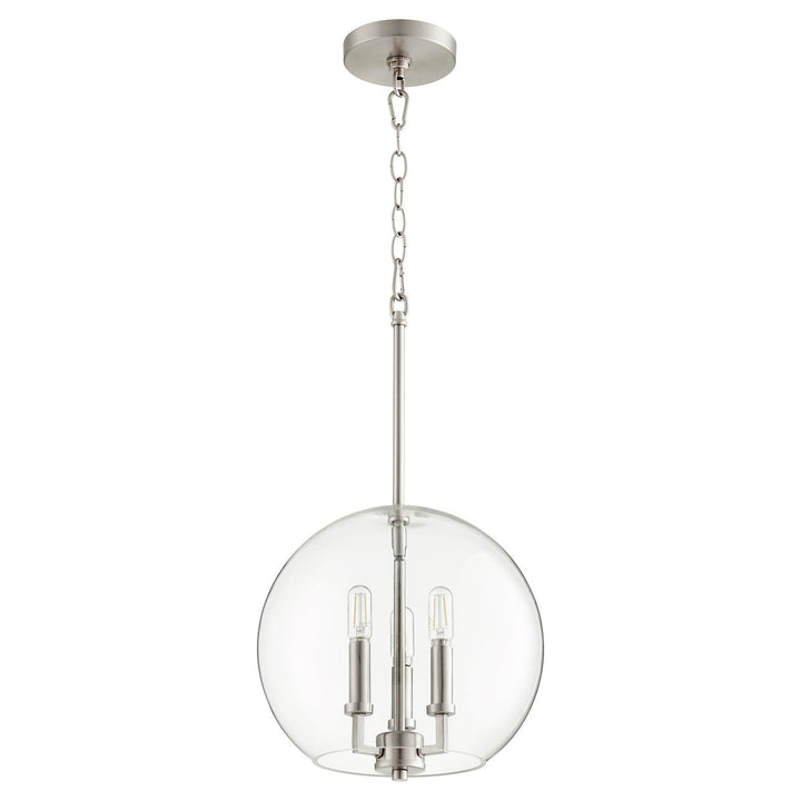 Quorum 873 Globe Pendants 873-3-65 Pendant Light - Satin Nickel