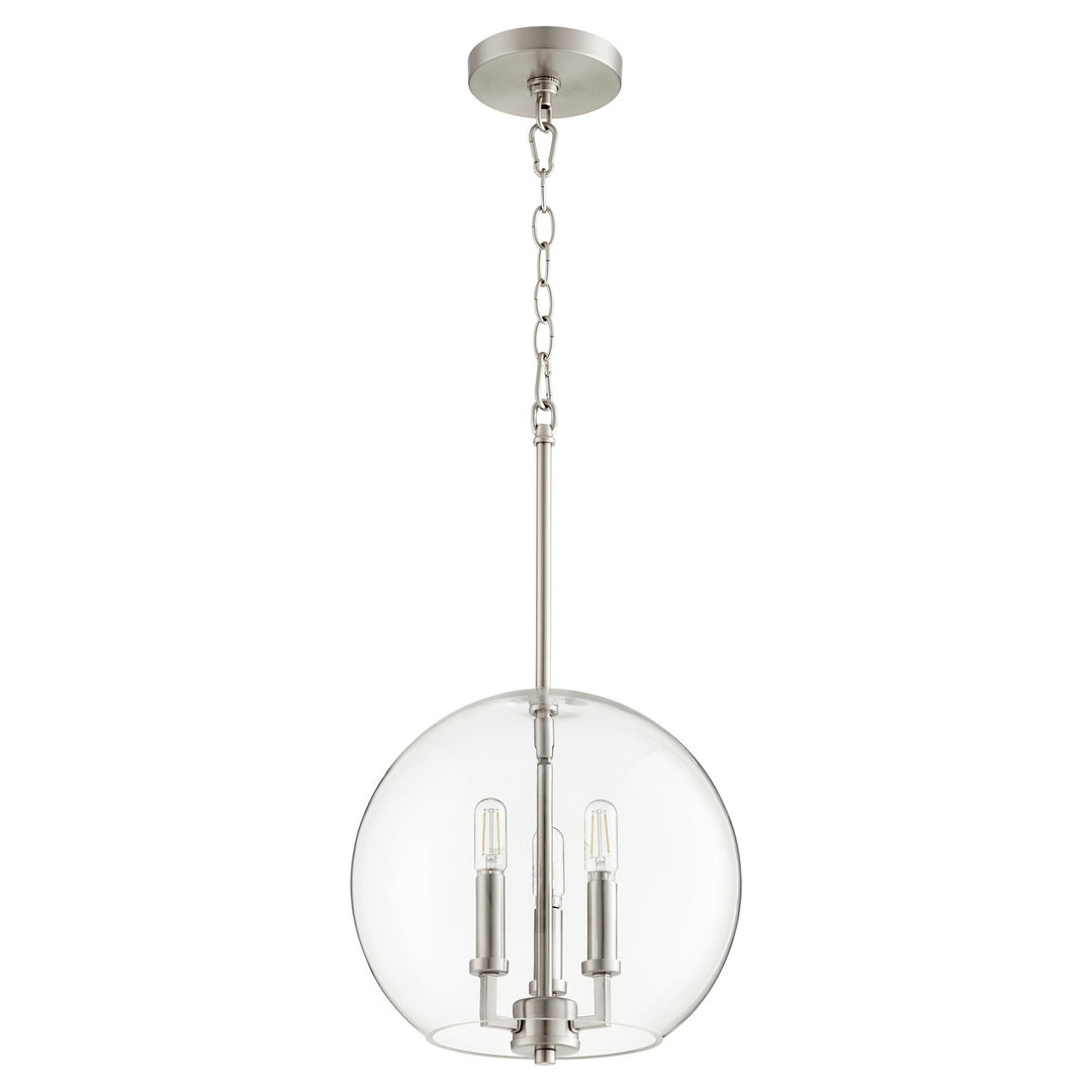 Quorum 873 Globe Pendants 873-3-65 Pendant Light - Satin Nickel