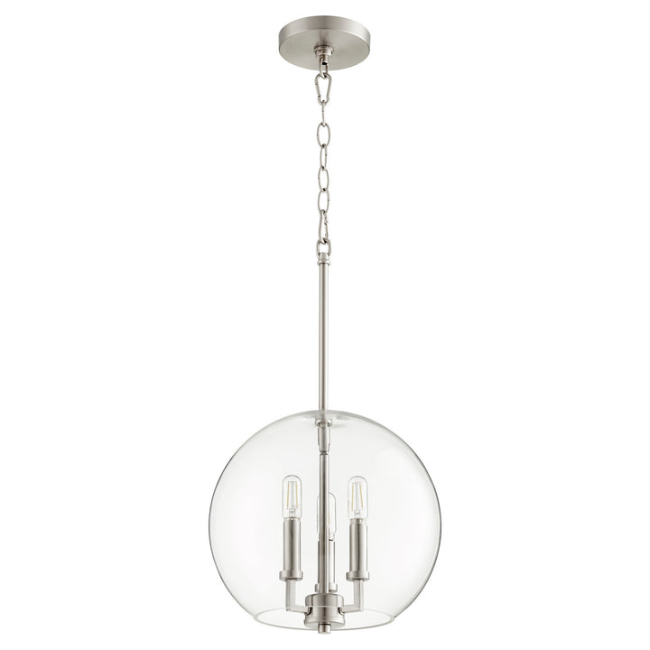Quorum 873 Globe Pendants 873-3-65 Pendant Light - Satin Nickel