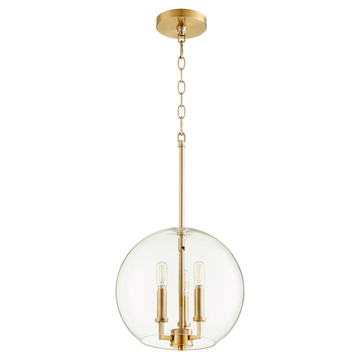 Quorum 873 Globe Pendants 873-3-80 Pendant Light - Aged Brass
