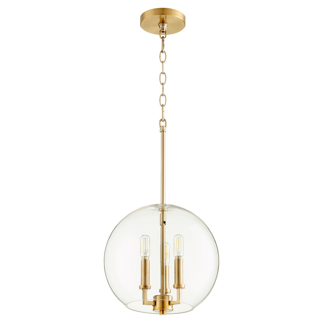 Quorum 873 Globe Pendants 873-3-80 Pendant Light - Aged Brass