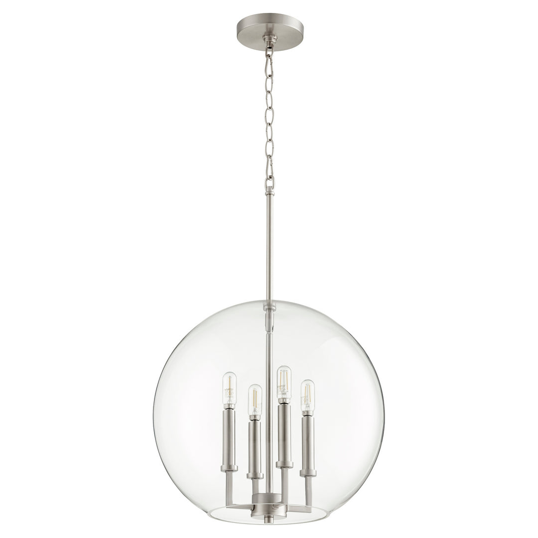 Quorum 873 Globe Pendants 873-4-65 Pendant Light - Satin Nickel