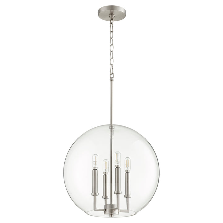 Quorum 873 Globe Pendants 873-4-65 Pendant Light - Satin Nickel