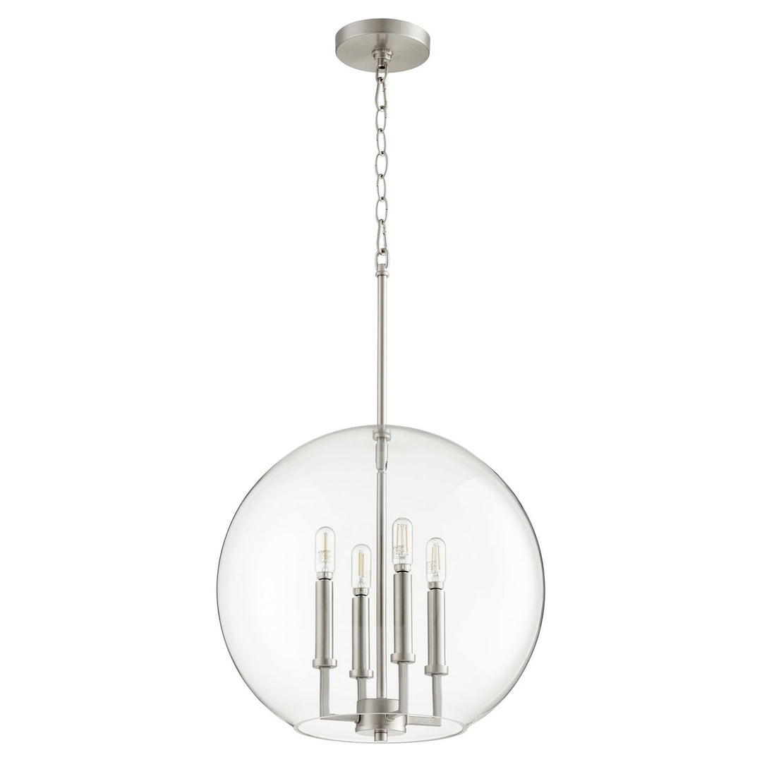 Quorum 873 Globe Pendants 873-4-65 Pendant Light - Satin Nickel