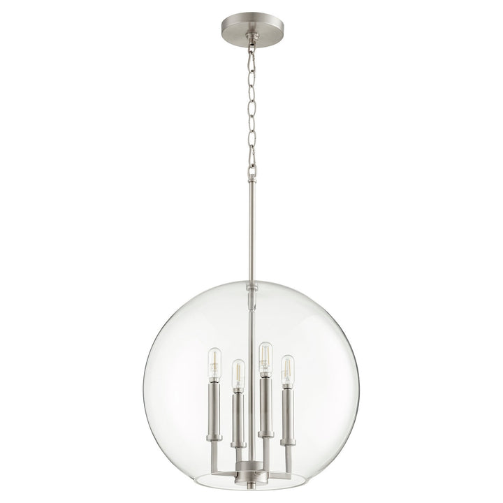 Quorum 873 Globe Pendants 873-4-65 Pendant Light - Satin Nickel