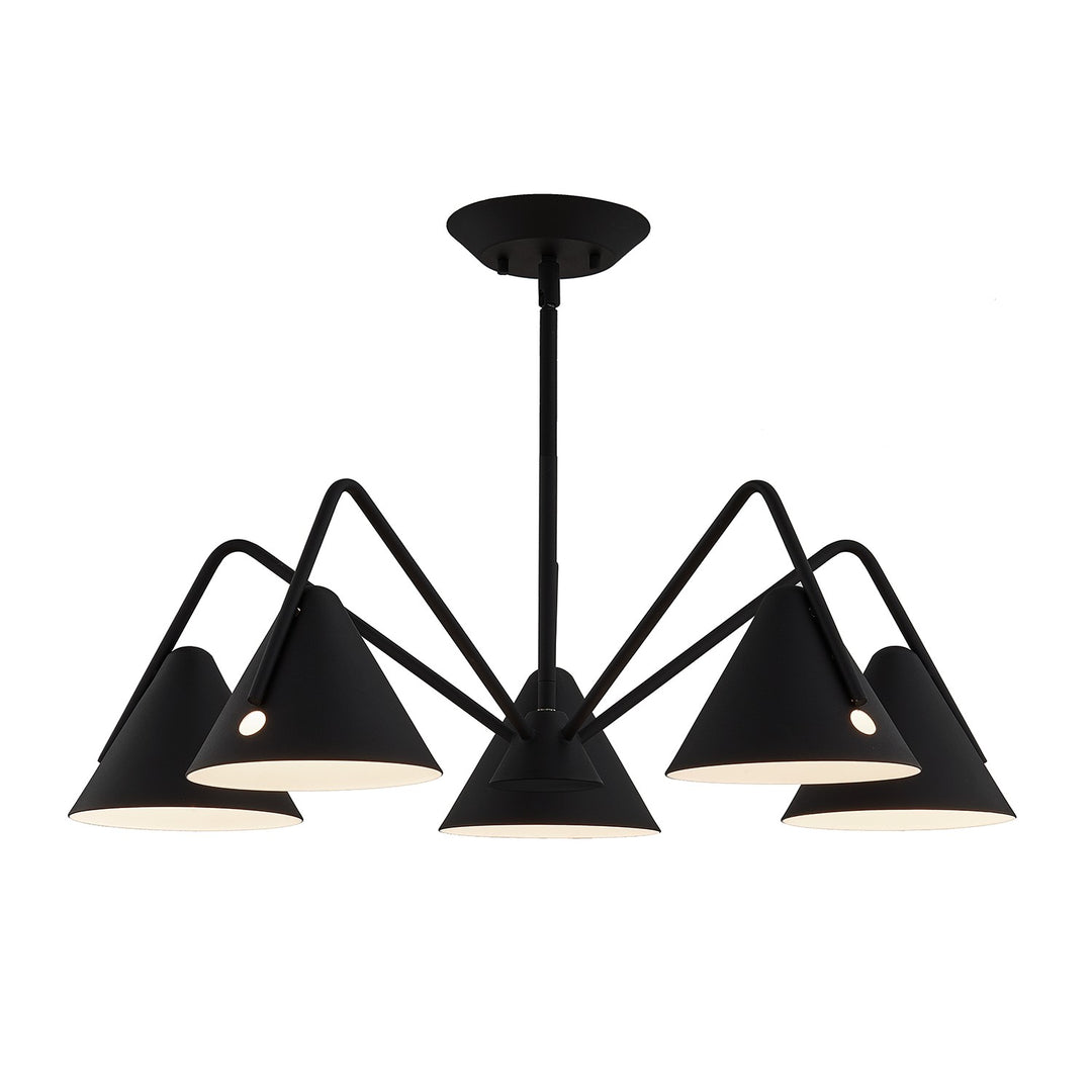 Justice Designs Zag NSH-4245-MBTX Chandelier Light - Matte Black - Textured