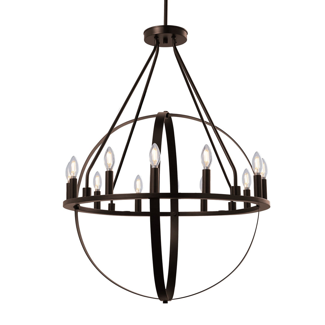 Justice Designs Orbit NSH-4284-DBRZ Chandelier Light - Dark Bronze