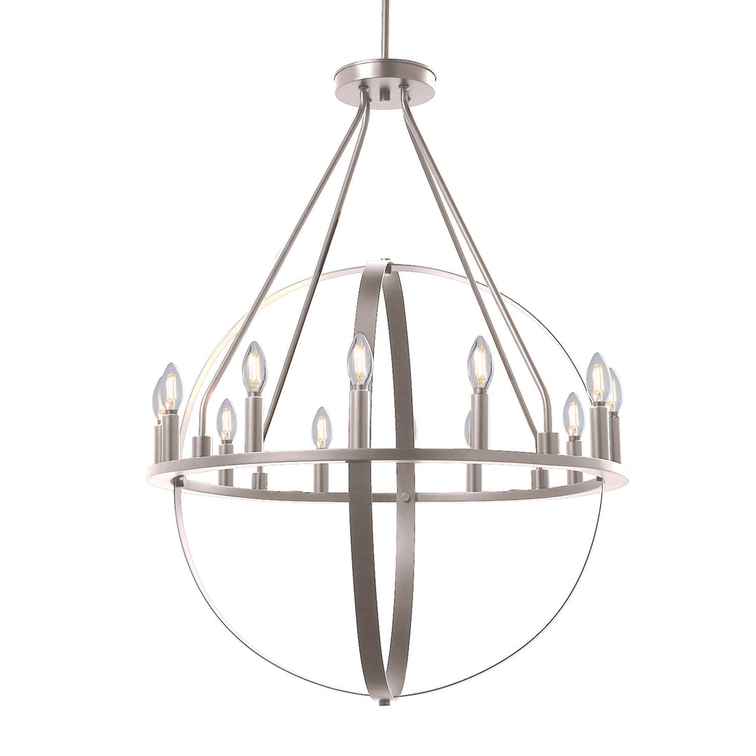 Justice Designs Orbit NSH-4284-NCKL Chandelier Light - Brushed Nickel