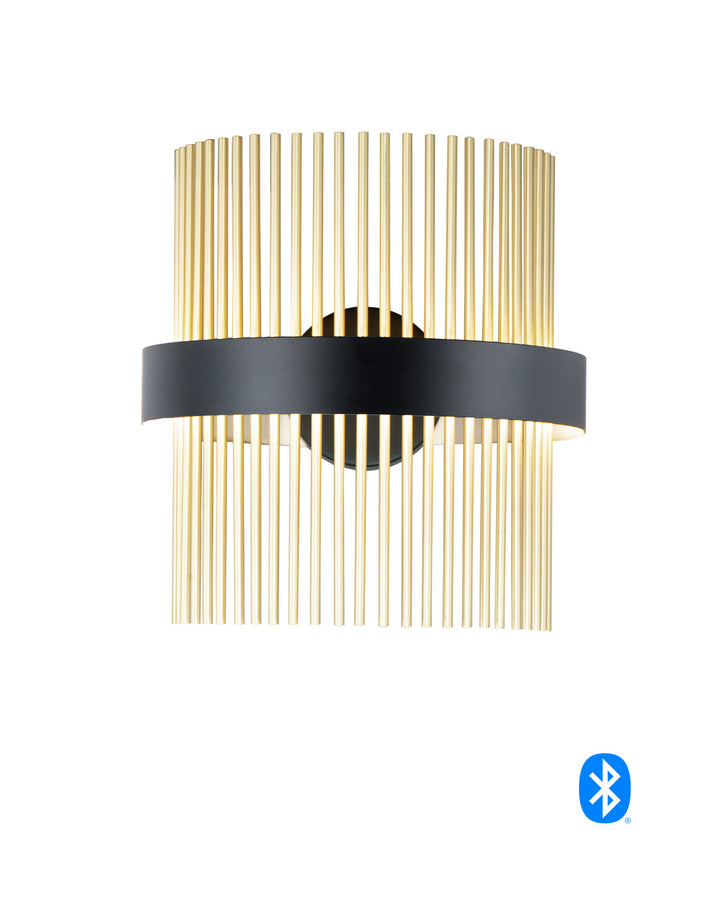 ET2 by Maxim Chimes E34201-BKSBR Wall Light - Black / Satin Brass