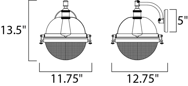 Maxim Lighting 10186OIAB  Portside Outdoor Oil Rubbed Bronze / Antique Brass