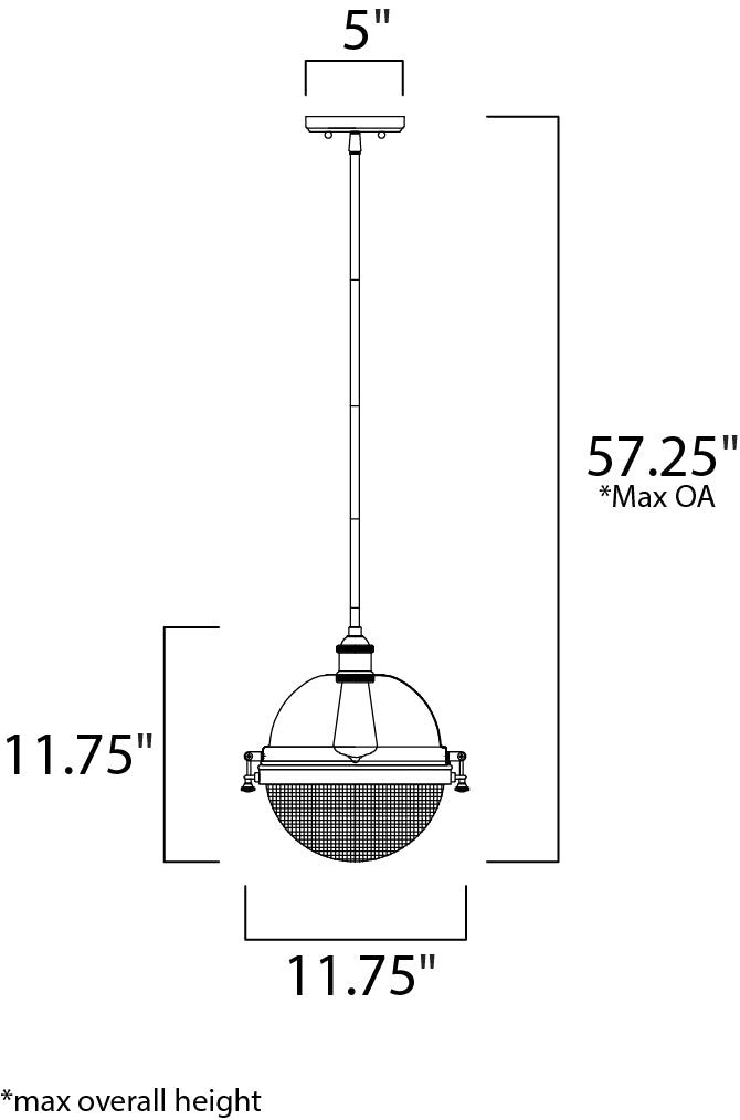 Maxim Portside 10187OIAB Pendant Light - Oil Rubbed Bronze / Antique Brass