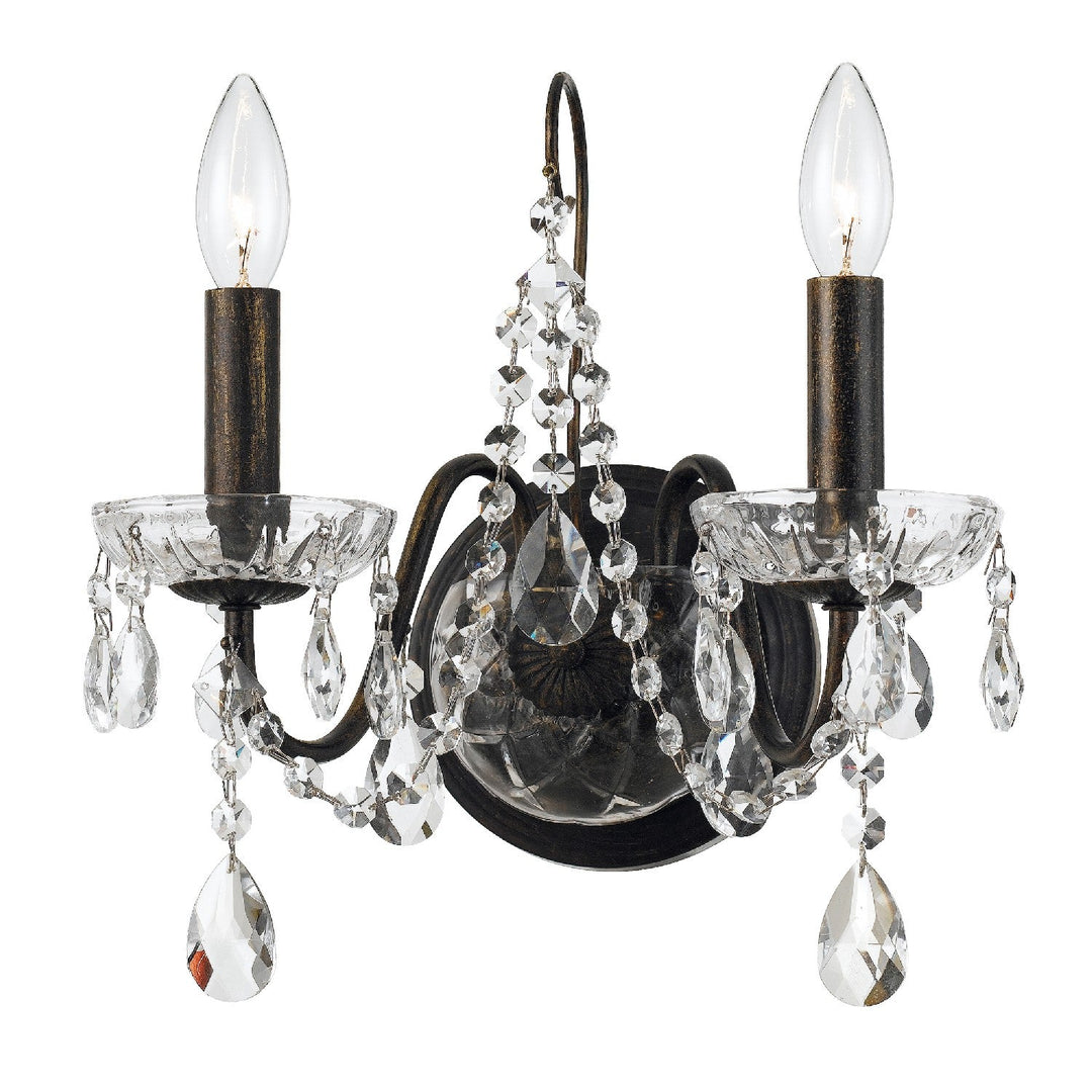 Crystorama Butler 3022-EB-CL-SAQ Wall Light - English Bronze