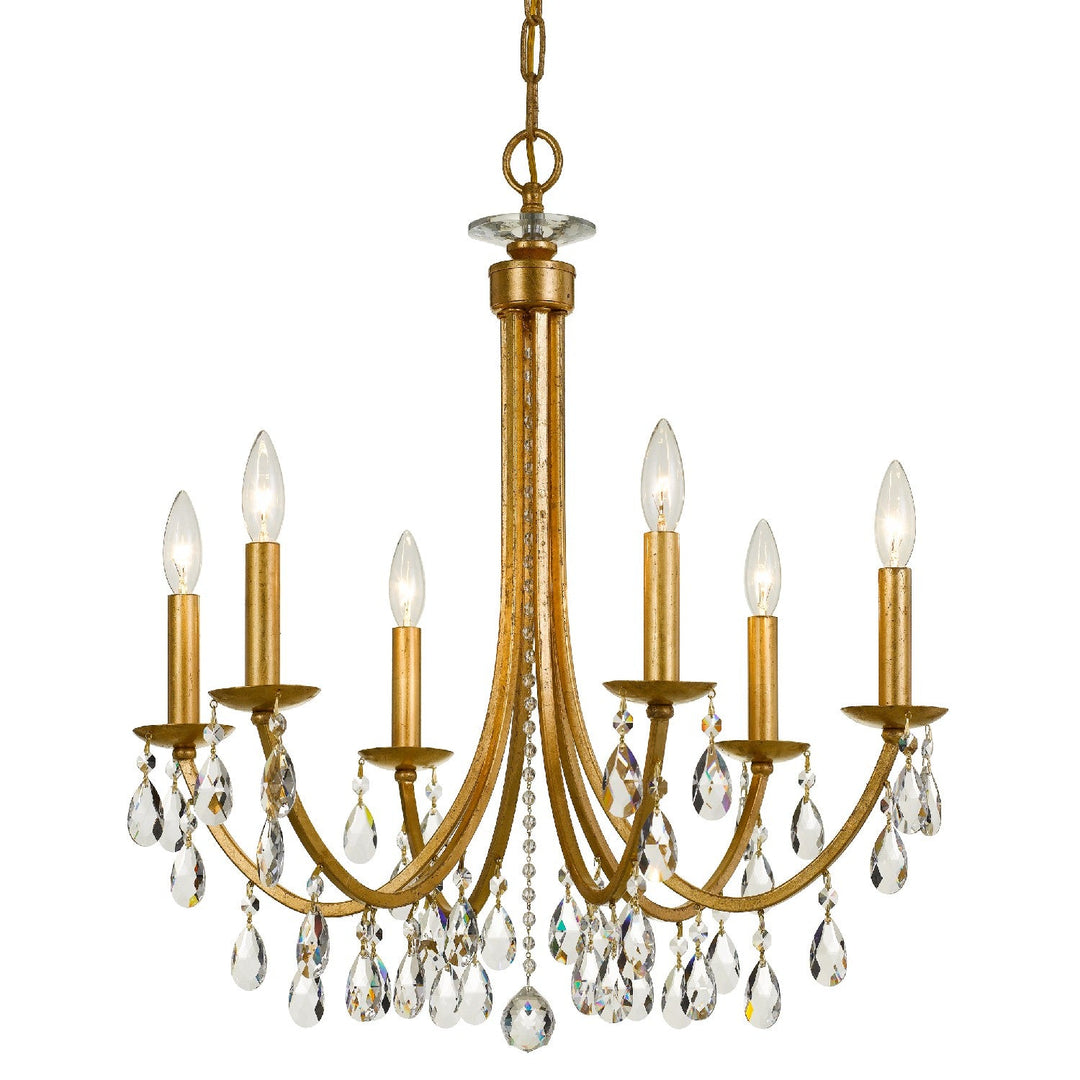 Crystorama Bridgehampton 8826-GA-CL-SAQ Chandelier Light - Antique Gold