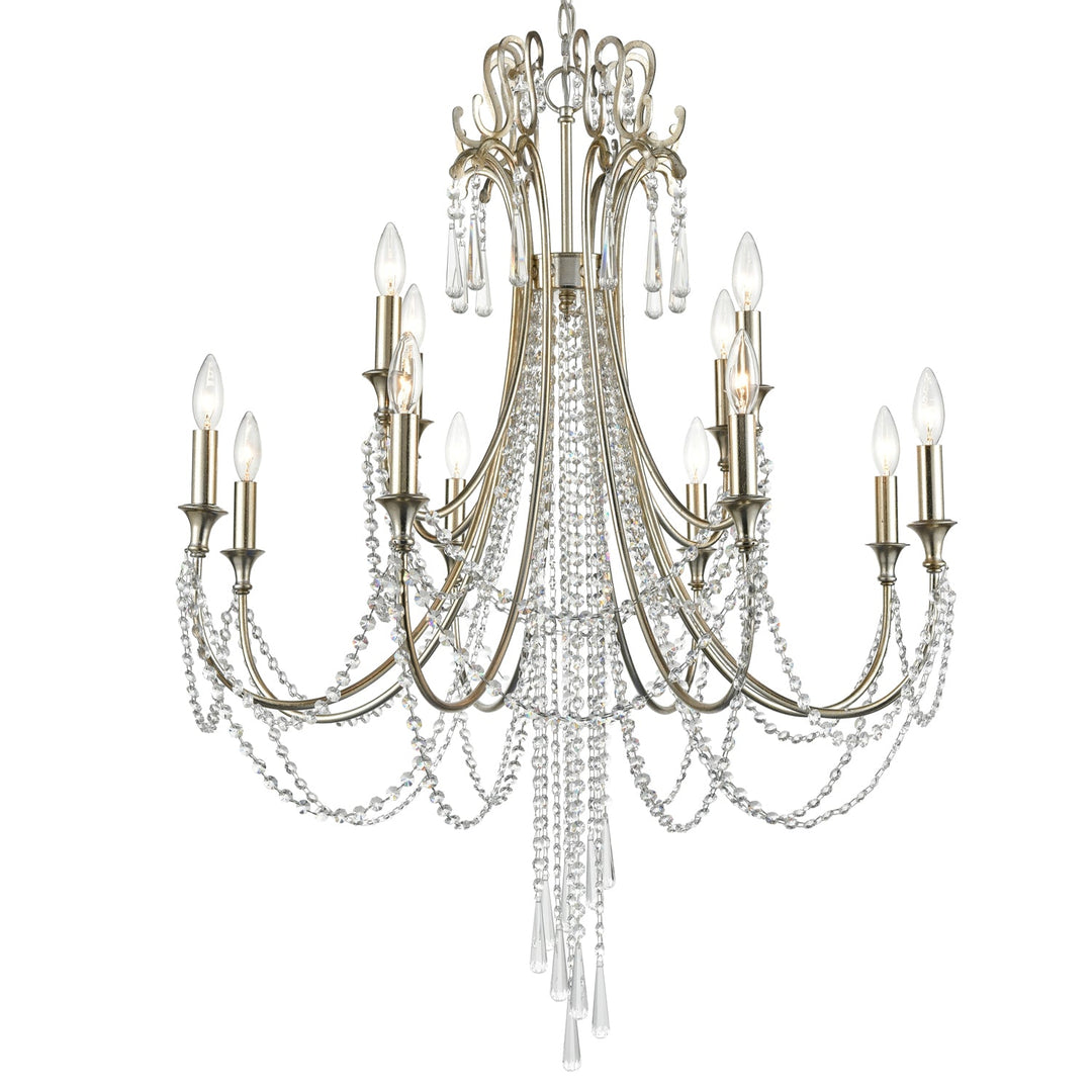 Crystorama Arcadia ARC-1909-SA-CL-MWP Chandelier Light - Antique Silver