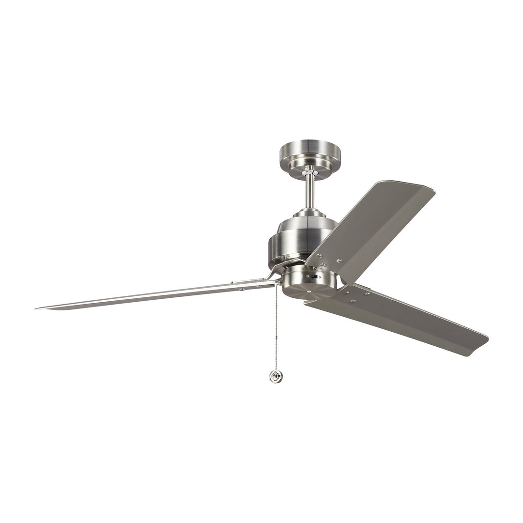 Visual Comfort Fan Arcade 54 3AR54BS Ceiling Fan - Brushed Steel, Silver/Silver/