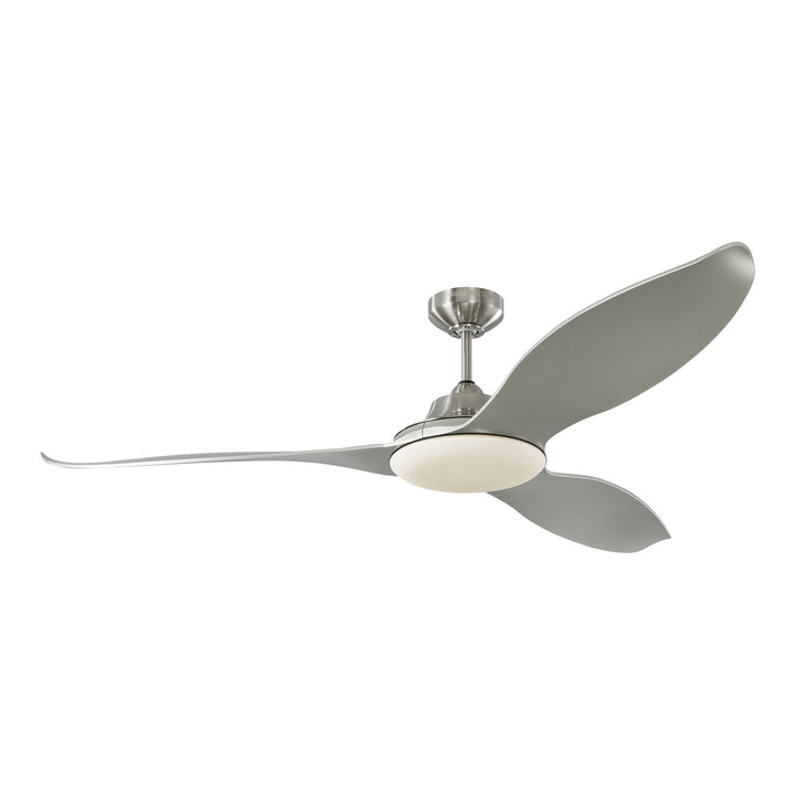 Visual Comfort Fan Stockton 60 3STR60BSD Ceiling Fan - Brushed Steel, Silver/Silver/