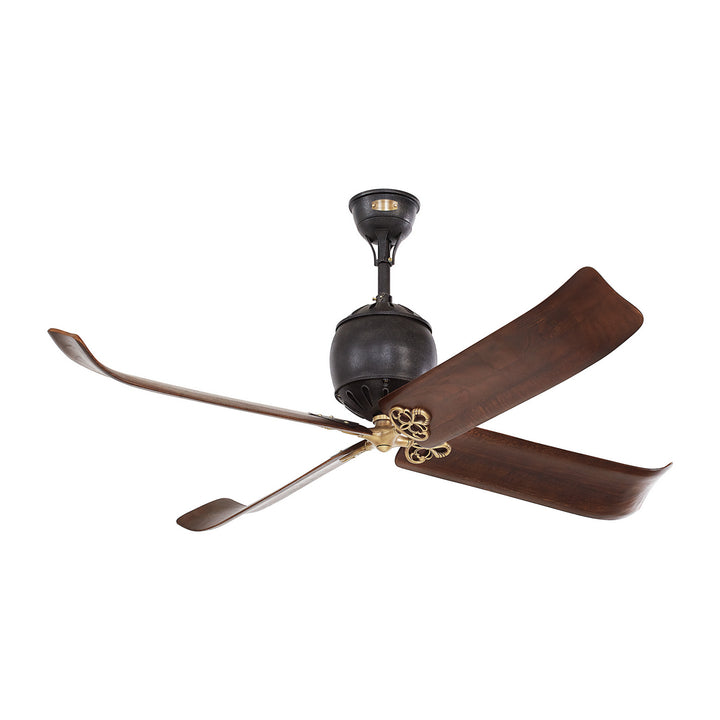 Visual Comfort Fan Giarre 60 4GIR60ATIHAB Ceiling Fan - Antique Iron, Dark Walnut/Dark Walnut/