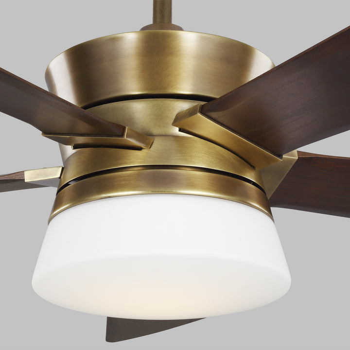 Visual Comfort Fan Atlantic 56 5ATR56HABD Ceiling Fan - Hand Rubbed Antique Brass, Dark Walnut/Dark Walnut/