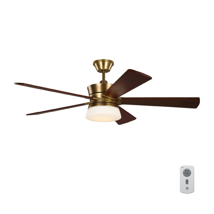 Visual Comfort Fan Atlantic 56 5ATR56HABD Ceiling Fan - Hand Rubbed Antique Brass, Dark Walnut/Dark Walnut/