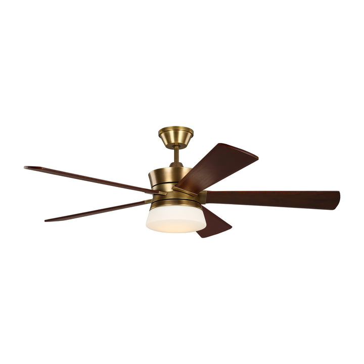 Visual Comfort Fan Atlantic 56 5ATR56HABD Ceiling Fan - Hand Rubbed Antique Brass, Dark Walnut/Dark Walnut/