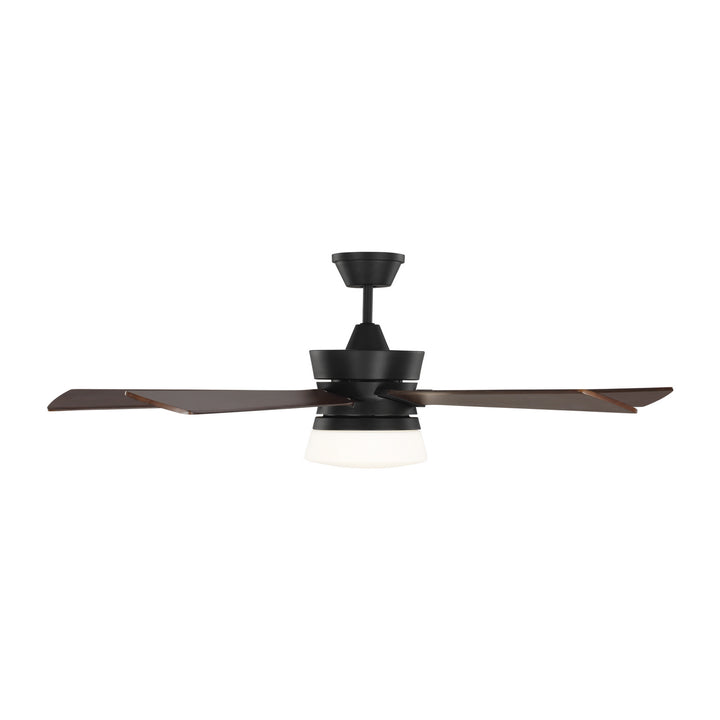 Visual Comfort Fan Atlantic 56 5ATR56MBKD Ceiling Fan - Midnight Black, Dark Walnut/Dark Walnut/