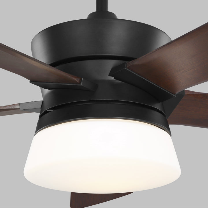 Visual Comfort Fan Atlantic 56 5ATR56MBKD Ceiling Fan - Midnight Black, Dark Walnut/Dark Walnut/