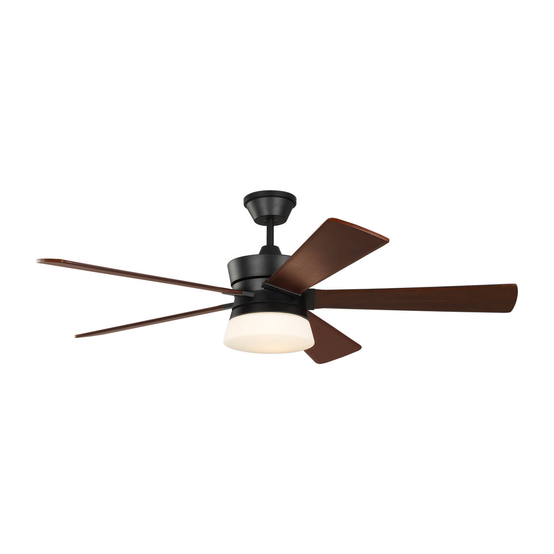 Visual Comfort Fan Atlantic 56 5ATR56MBKD Ceiling Fan - Midnight Black, Dark Walnut/Dark Walnut/