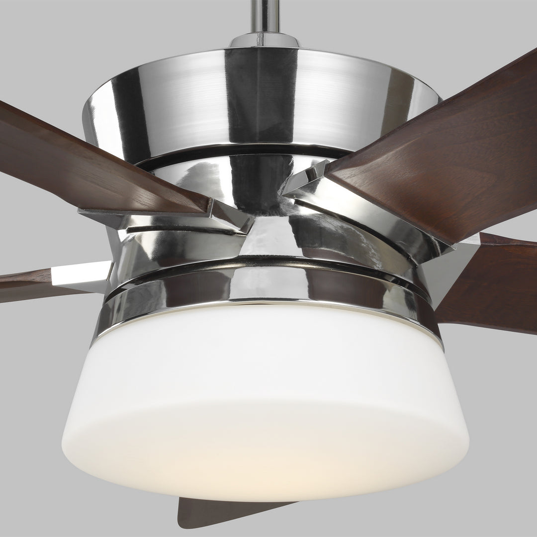 Visual Comfort Fan Atlantic 56 5ATR56PND Ceiling Fan - Polished Nickel, Dark Walnut/Dark Walnut/