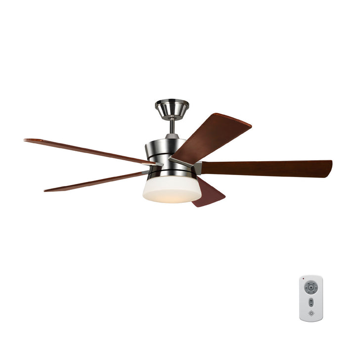 Visual Comfort Fan Atlantic 56 5ATR56PND Ceiling Fan - Polished Nickel, Dark Walnut/Dark Walnut/