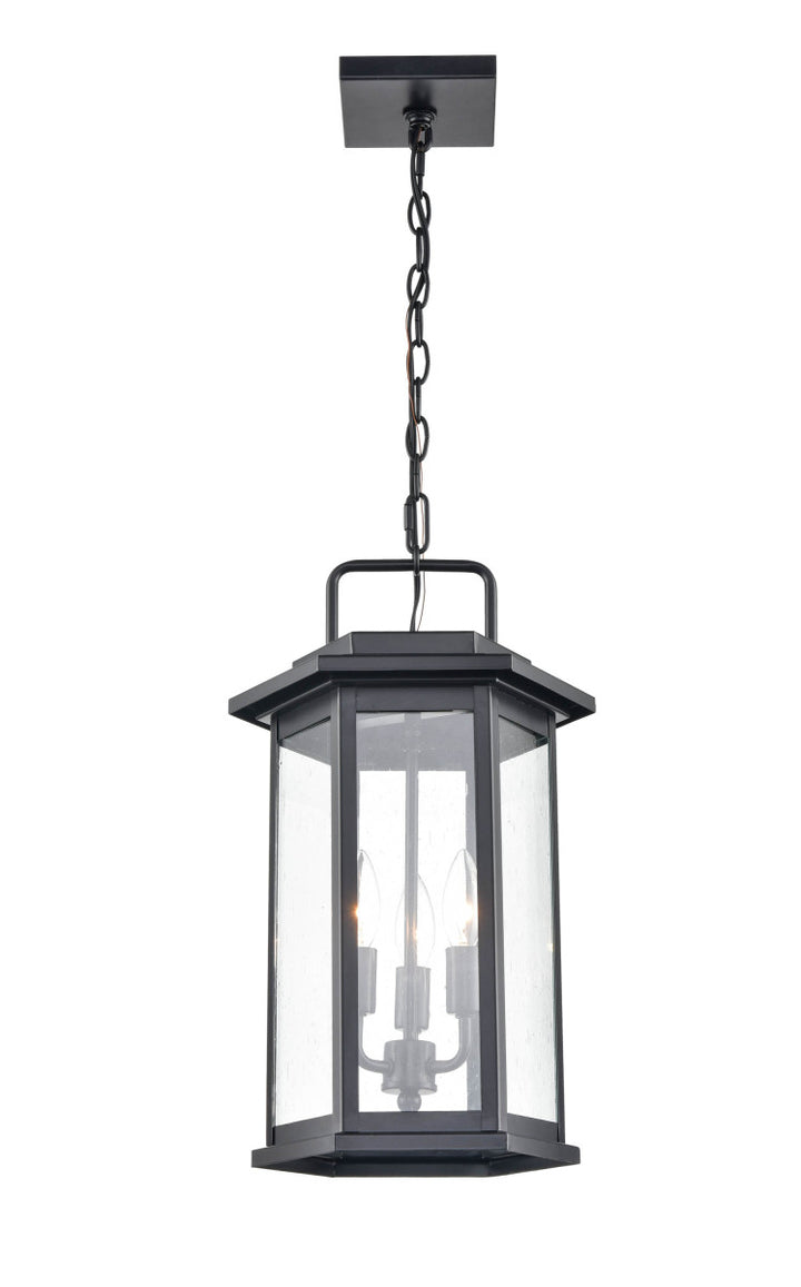 Millennium Lighting 2687-PBK Ellis Three Light Outdoor Hanging Lantern Outdoor Black