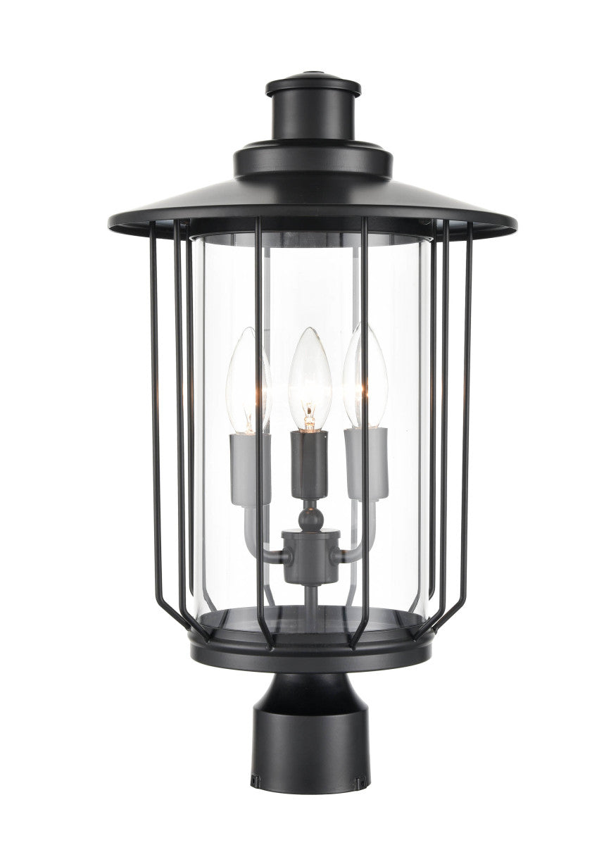 Millennium Lighting 2699-PBK Belvoir Three Light Outdoor Post Lantern Outdoor Black