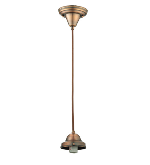 Meyda Tiffany Lighting 101911 Covered One Light Pendant Hardware Utility Light Bronze / Dark