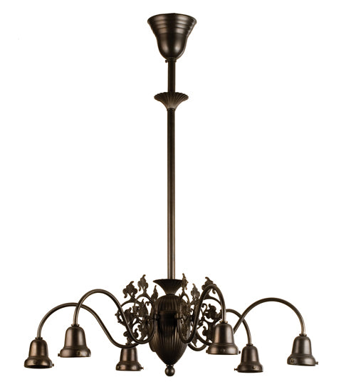 Meyda Tiffany Lighting 101916 Early Electric Six Light Chandelier Utility Light Bronze / Dark