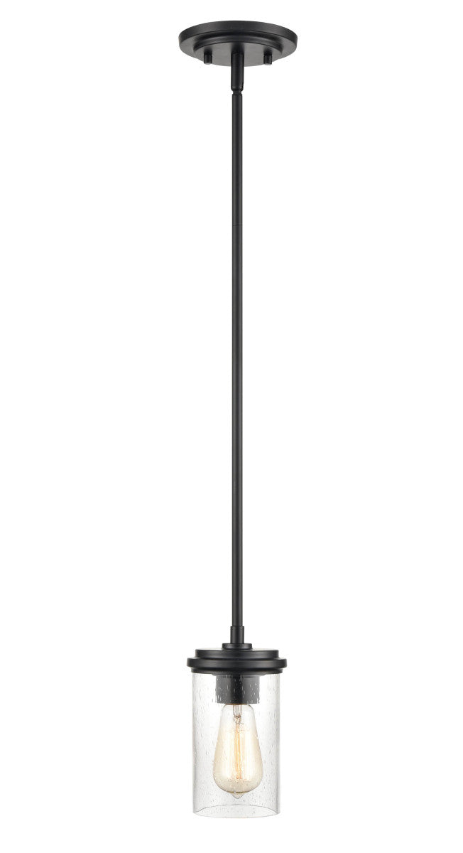 Millennium Taos 3811-MB Pendant Light - Matte Black/Wood Grain