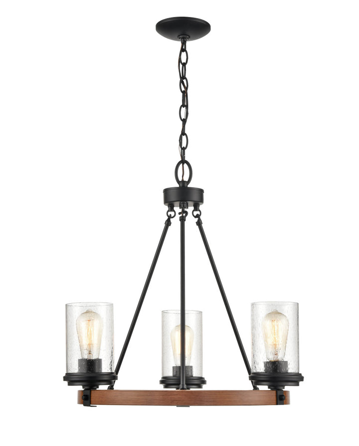 Millennium Taos 3823-MB/WG Chandelier Light - Matte Black/Wood Grain