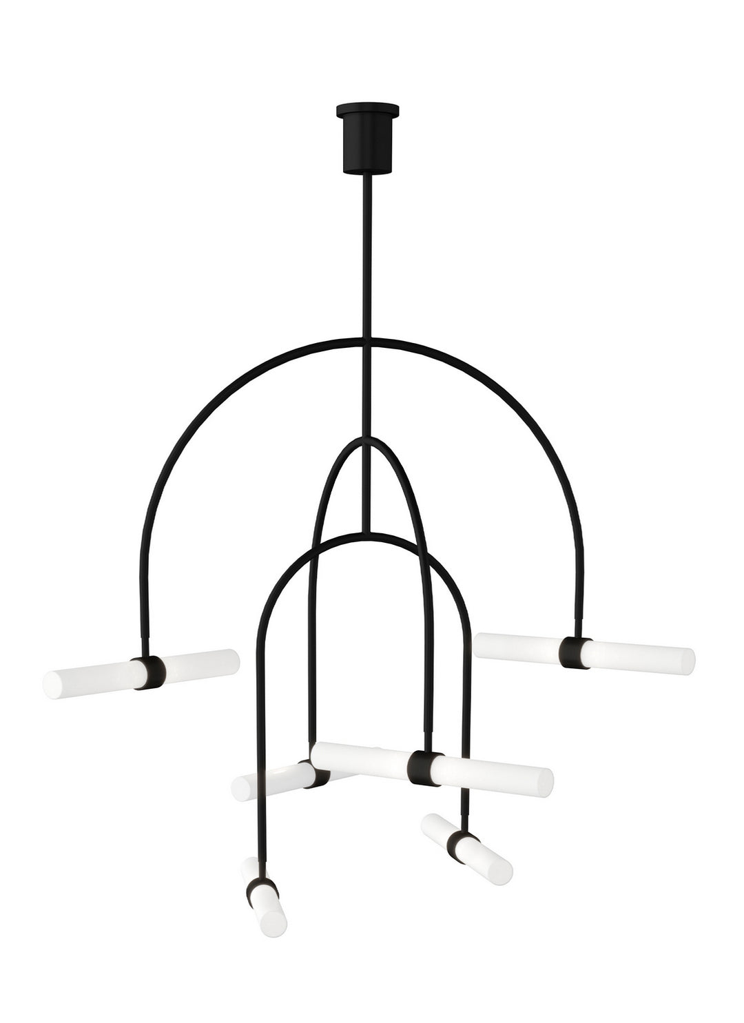 Visual Comfort Modern Calumn 700CLM6B-LED930 Chandelier Light - Nightshade Black