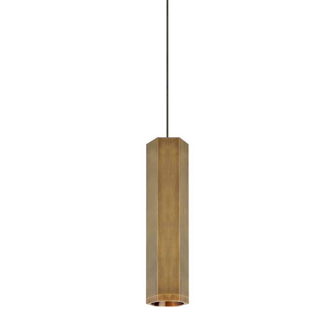 Visual Comfort Modern Blok 700FJBLKSRR Pendant Light - Aged Brass/Aged Brass