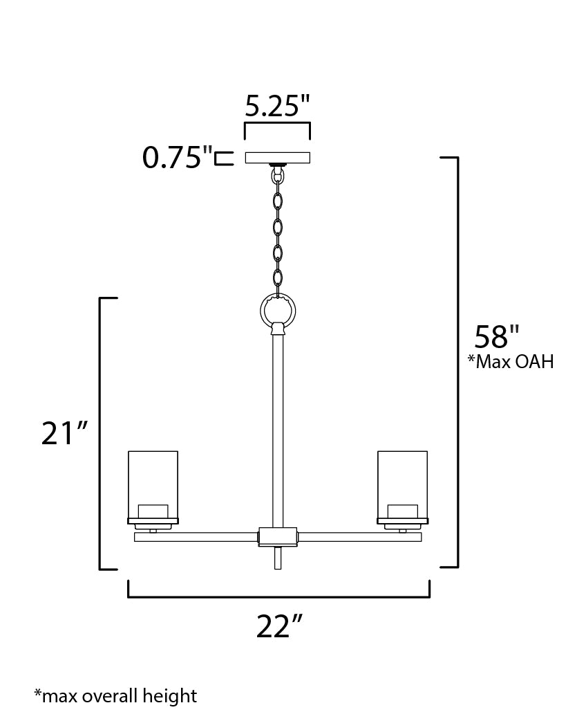 Maxim Corona 10205CLBK Chandelier Light - Black